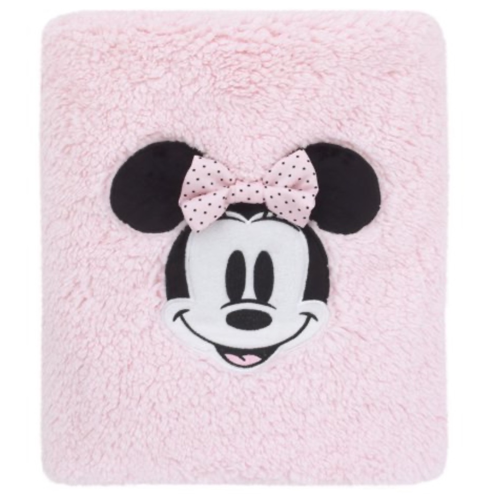 Minnie Mouse Plush Sherpa Baby Blanket